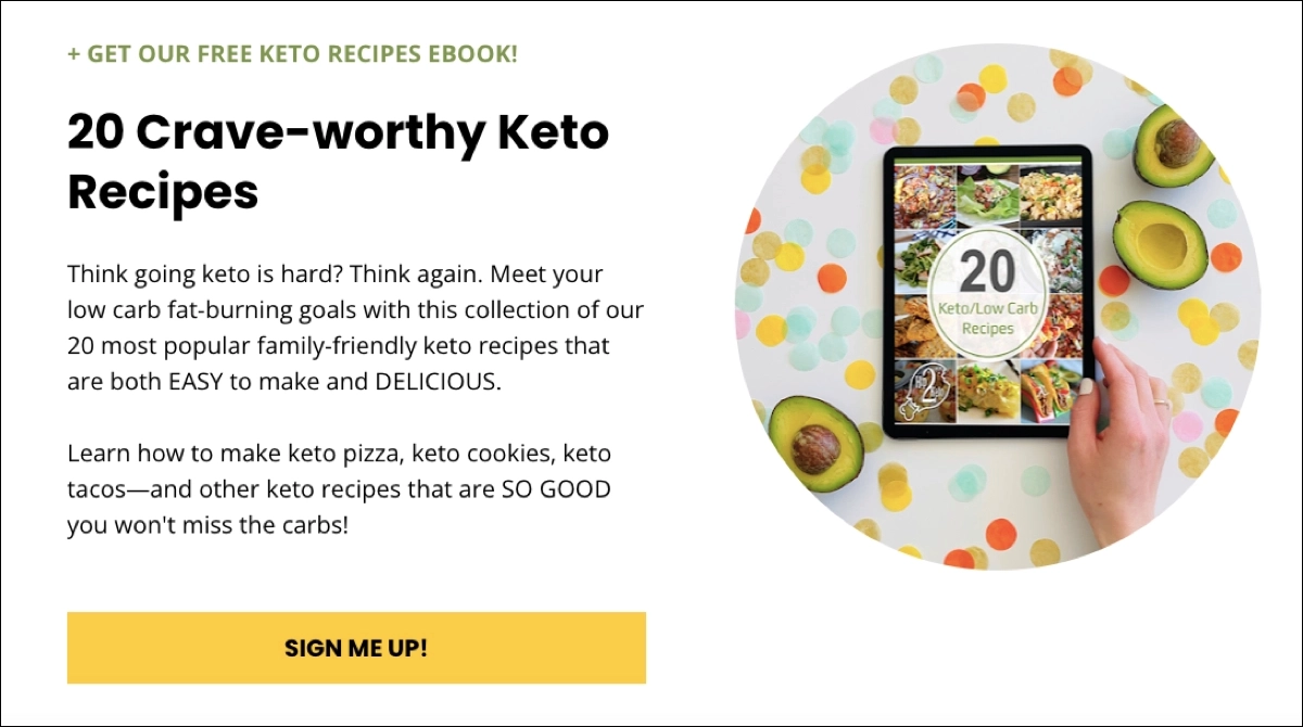 Landing page example