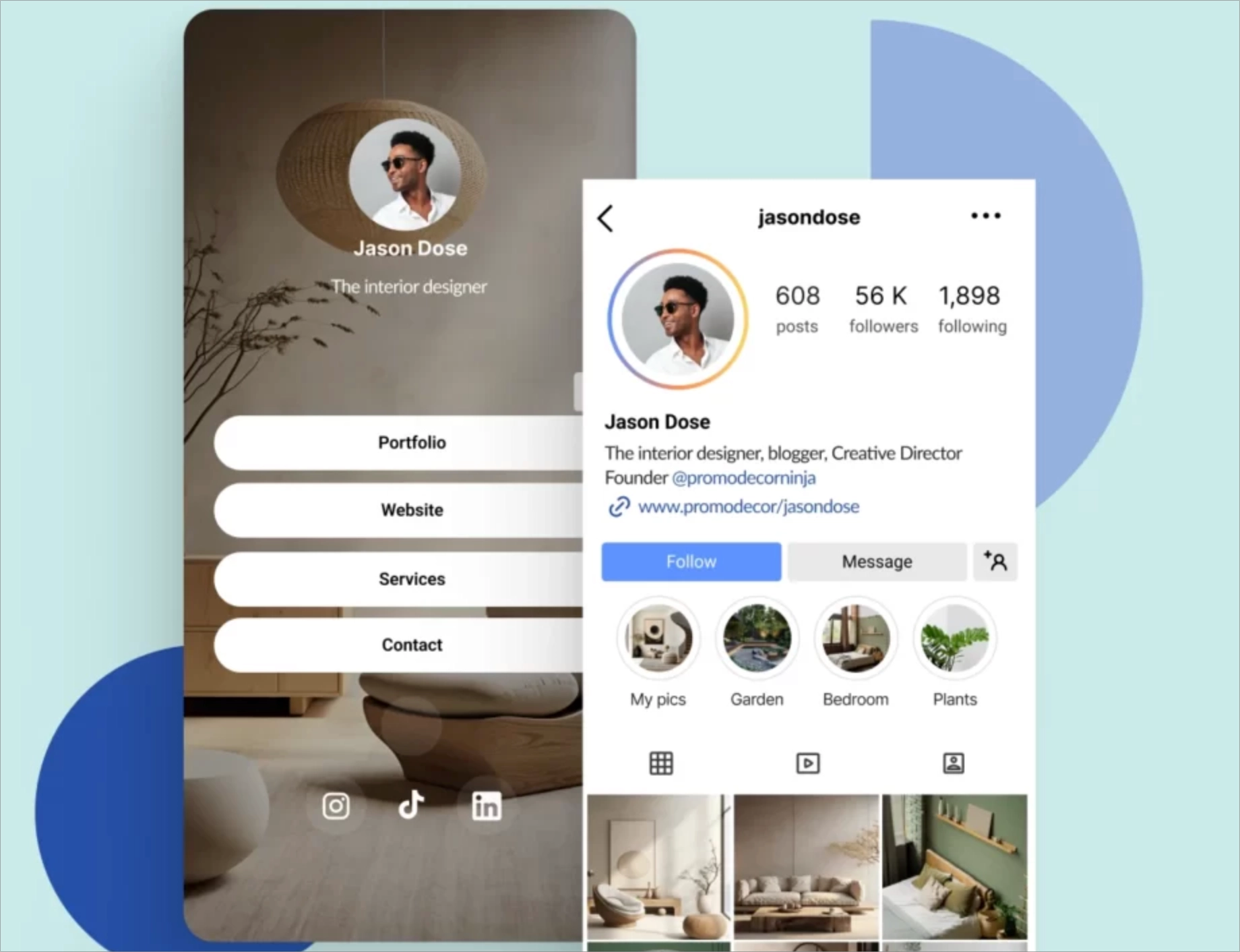 landing page como um link na página da biografia