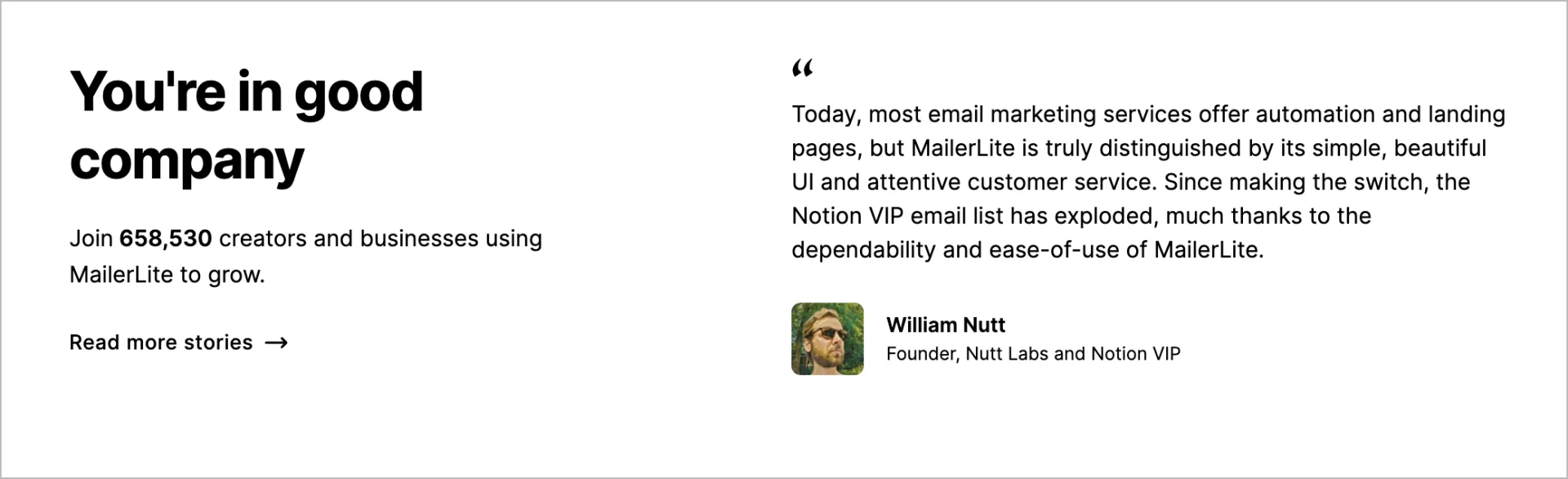 testimonial of real customers as a form of social proof