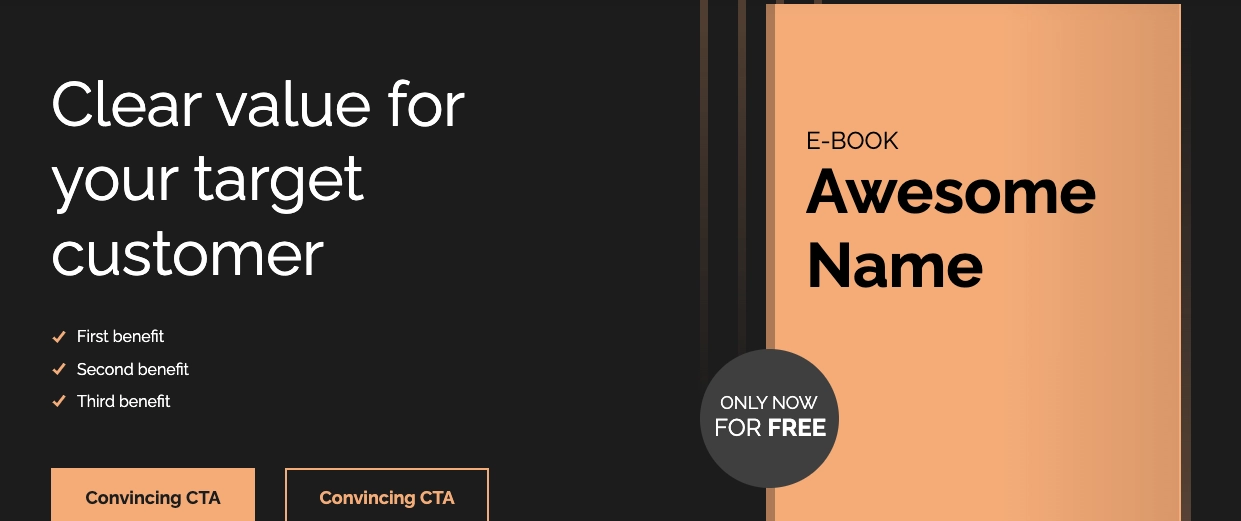 Szablony landing page'y dla ebooków