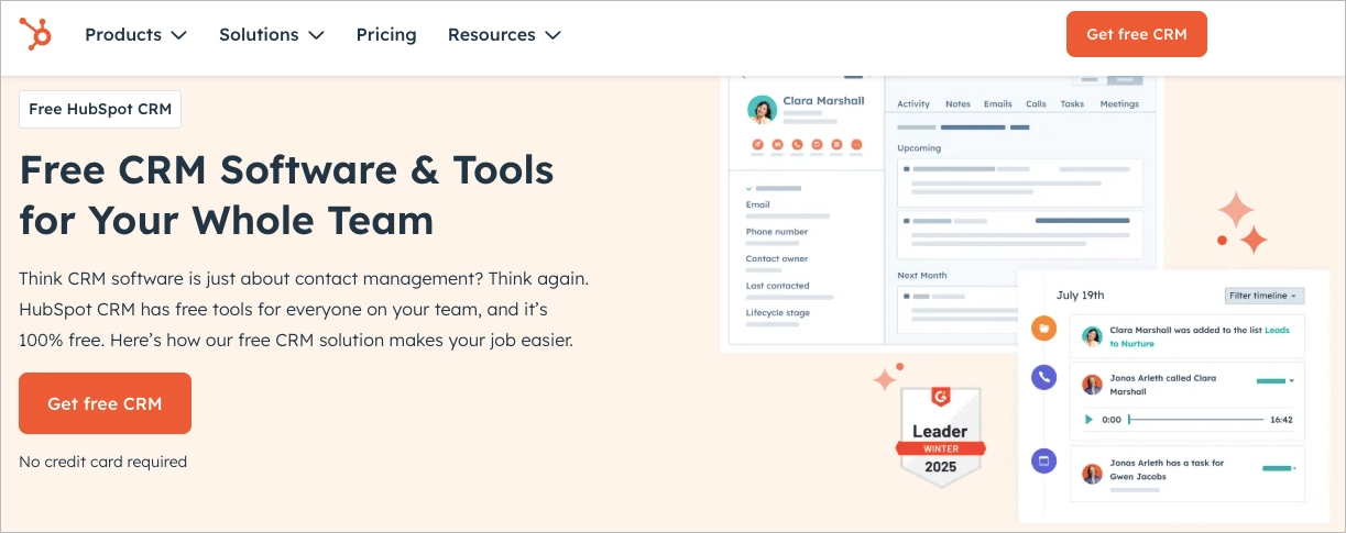 CRM gratuito da HubSpot
