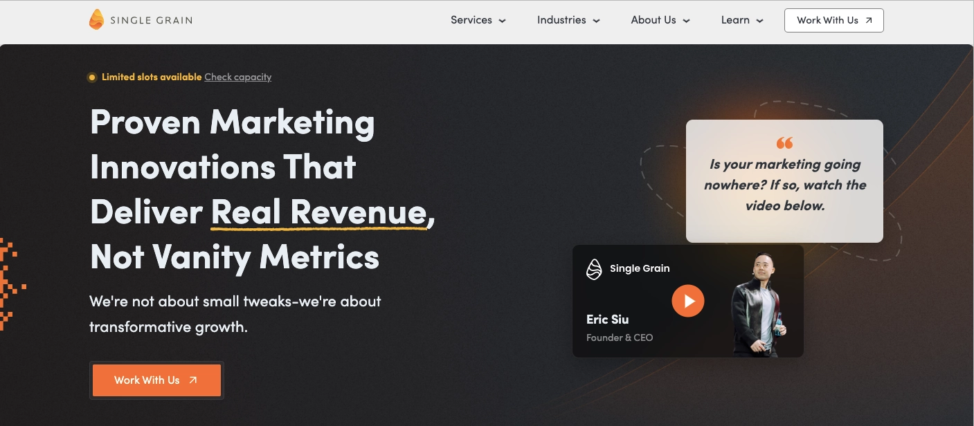 landing page design agency example