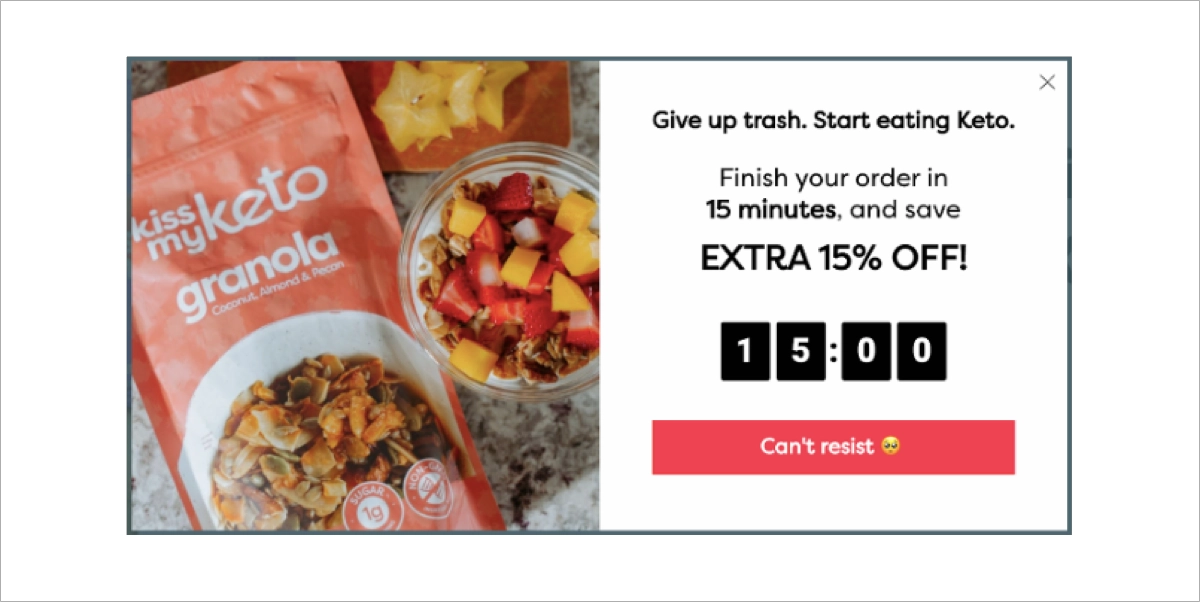 exit-intent popup impacting decision-making process