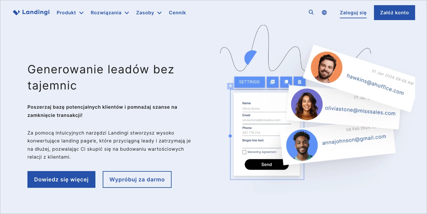 Najlepsza platforma landing page