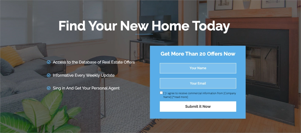 real estate landing page template