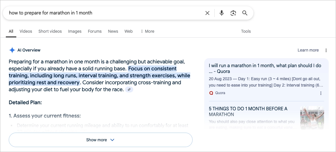 AI overview – SERP feauture