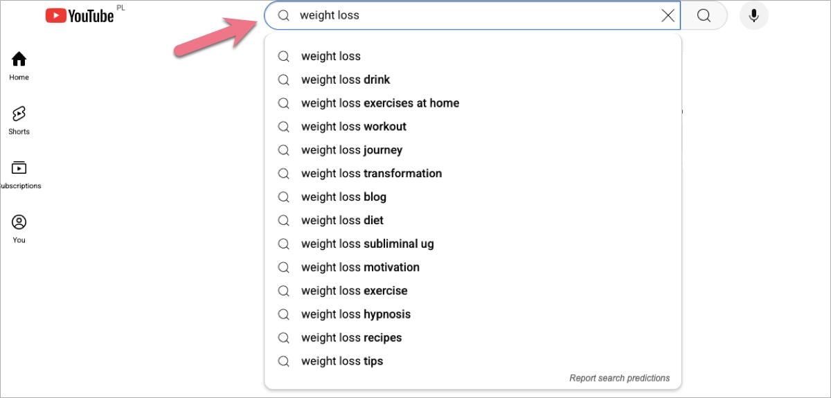 trending searches for specific topic