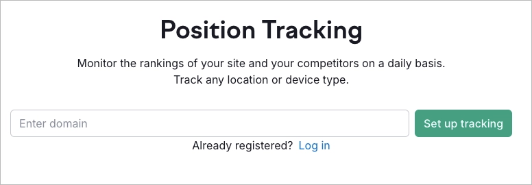 position tracking feature in SEMrush