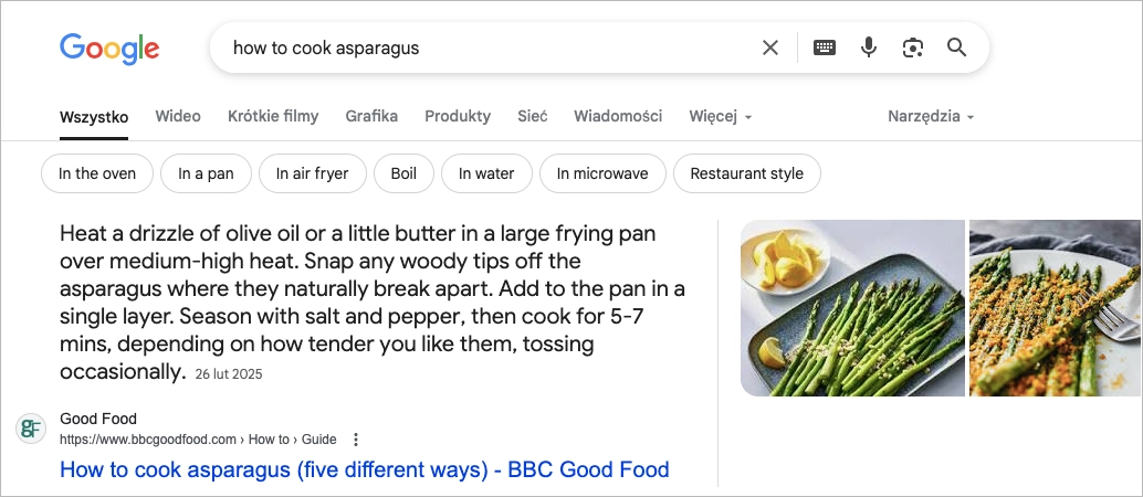 Featured snippets – SERP feature