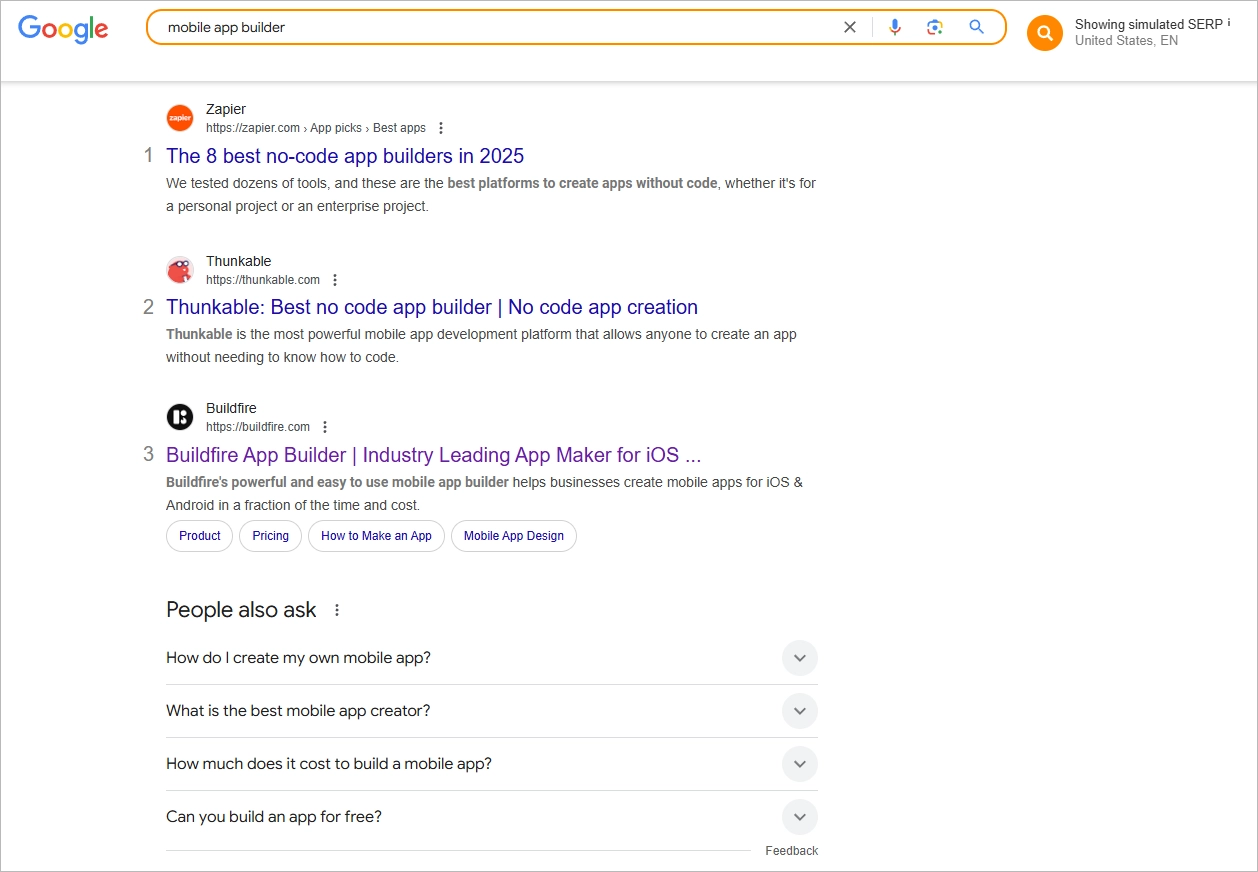 Search engine result page