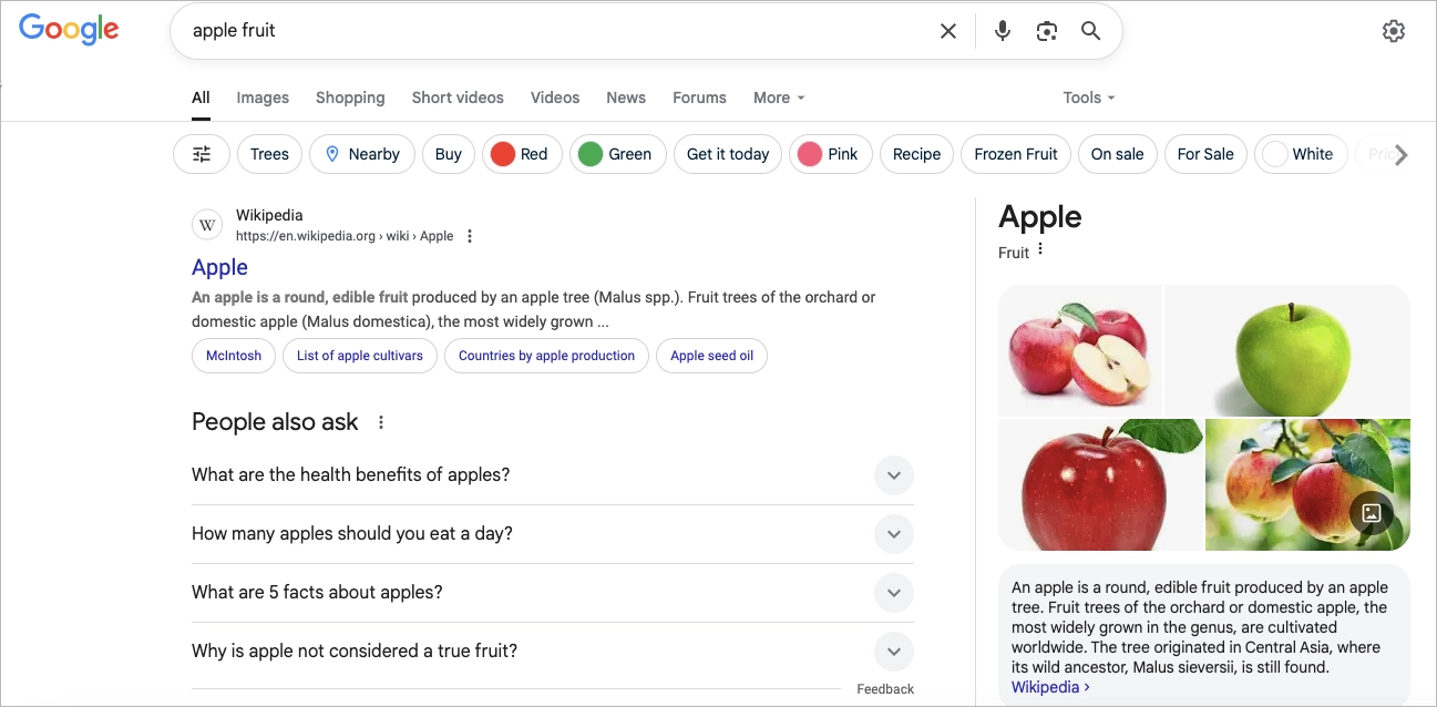 entity-based SEO – example