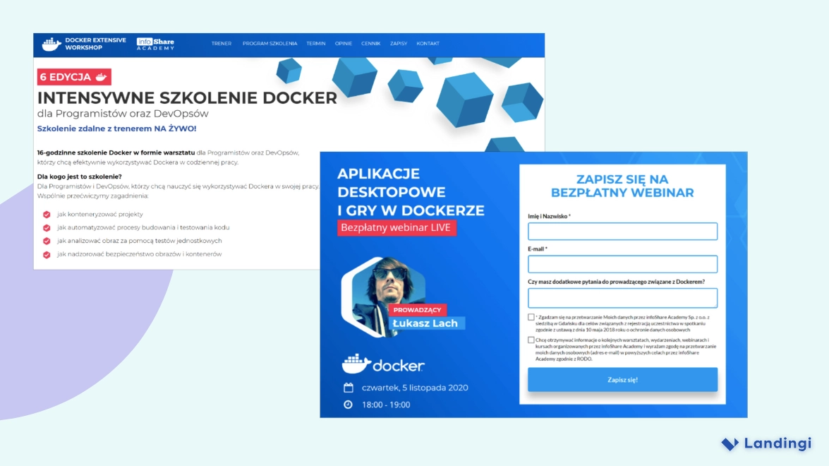 webinar landing page created by InfoShare Academy.