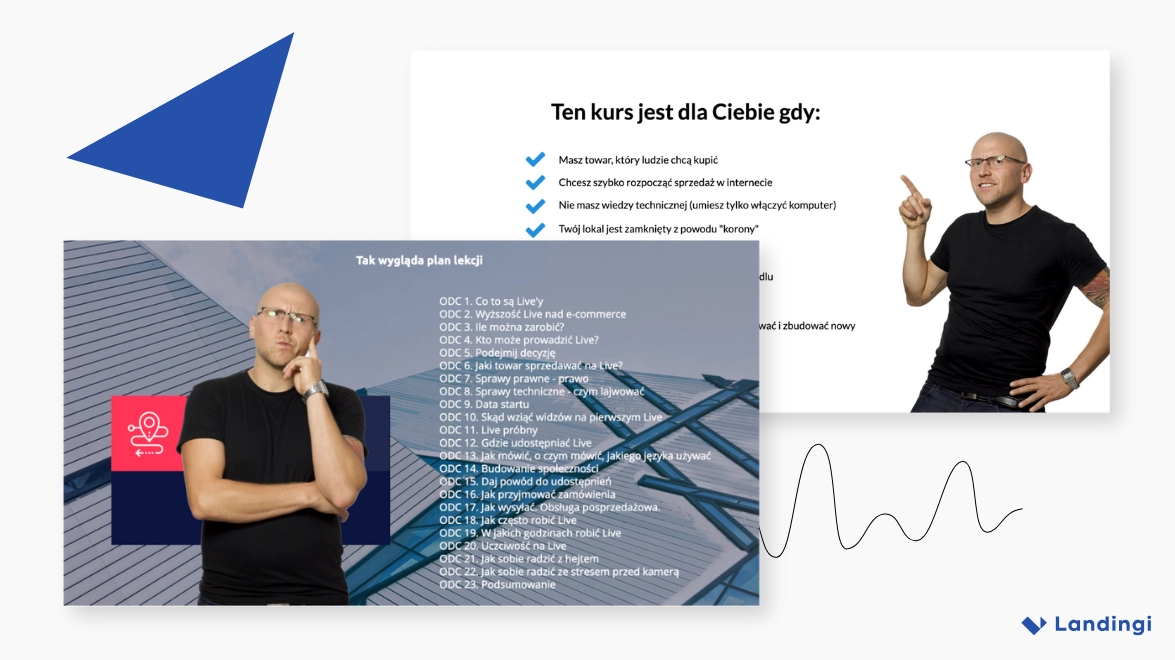 Landing page by Marcin Majzner – clear layout with full information about the course