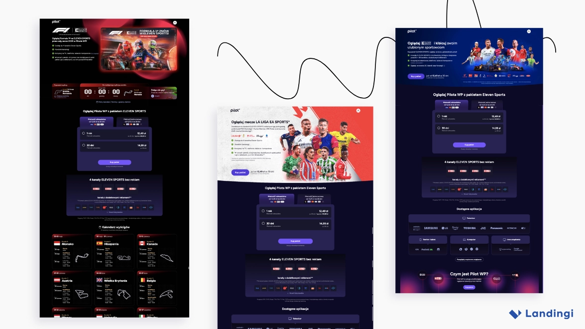 Pilot WP's landing pages