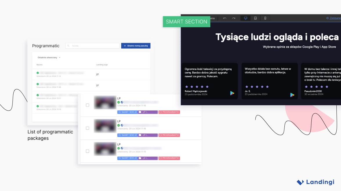 Programmatic Landing Pages and Smart Sections in Landingi